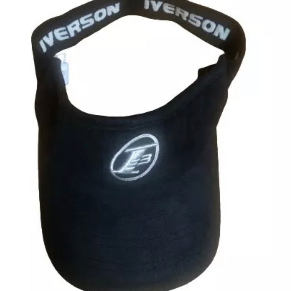 ALLEN IVERSON REEBOK Visor Flexfit Black Velour RARE Sewn Logo OSFA Gangster